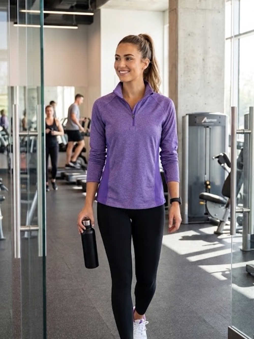 Champion Purple Long-Sleeve Quarter-Zip Pullover